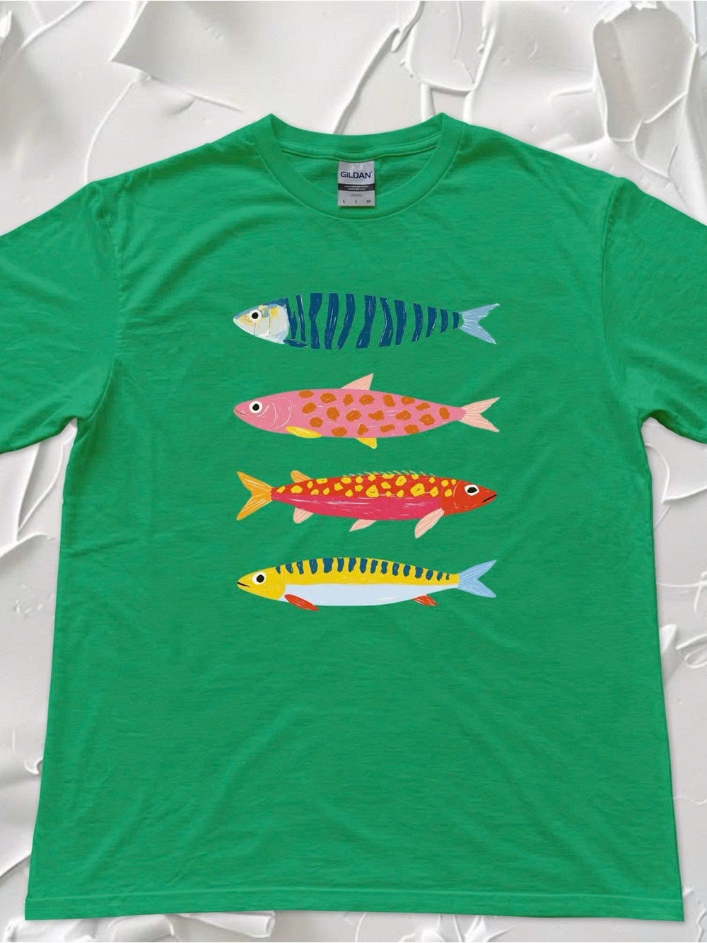 Fish Row Colors Graphic Gildan Tshirt Women